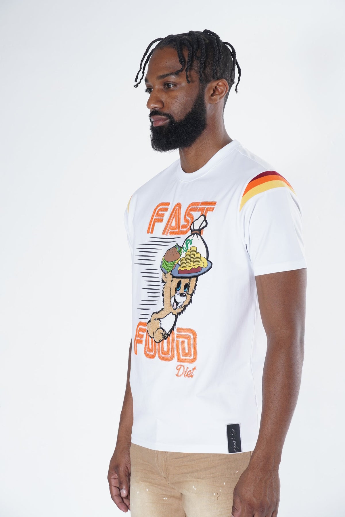 Makobi F121 Fast Food Tee in White, view 4