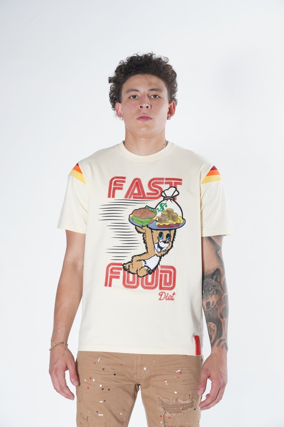 Makobi F121 Fast Food Tee in Natural, view 3