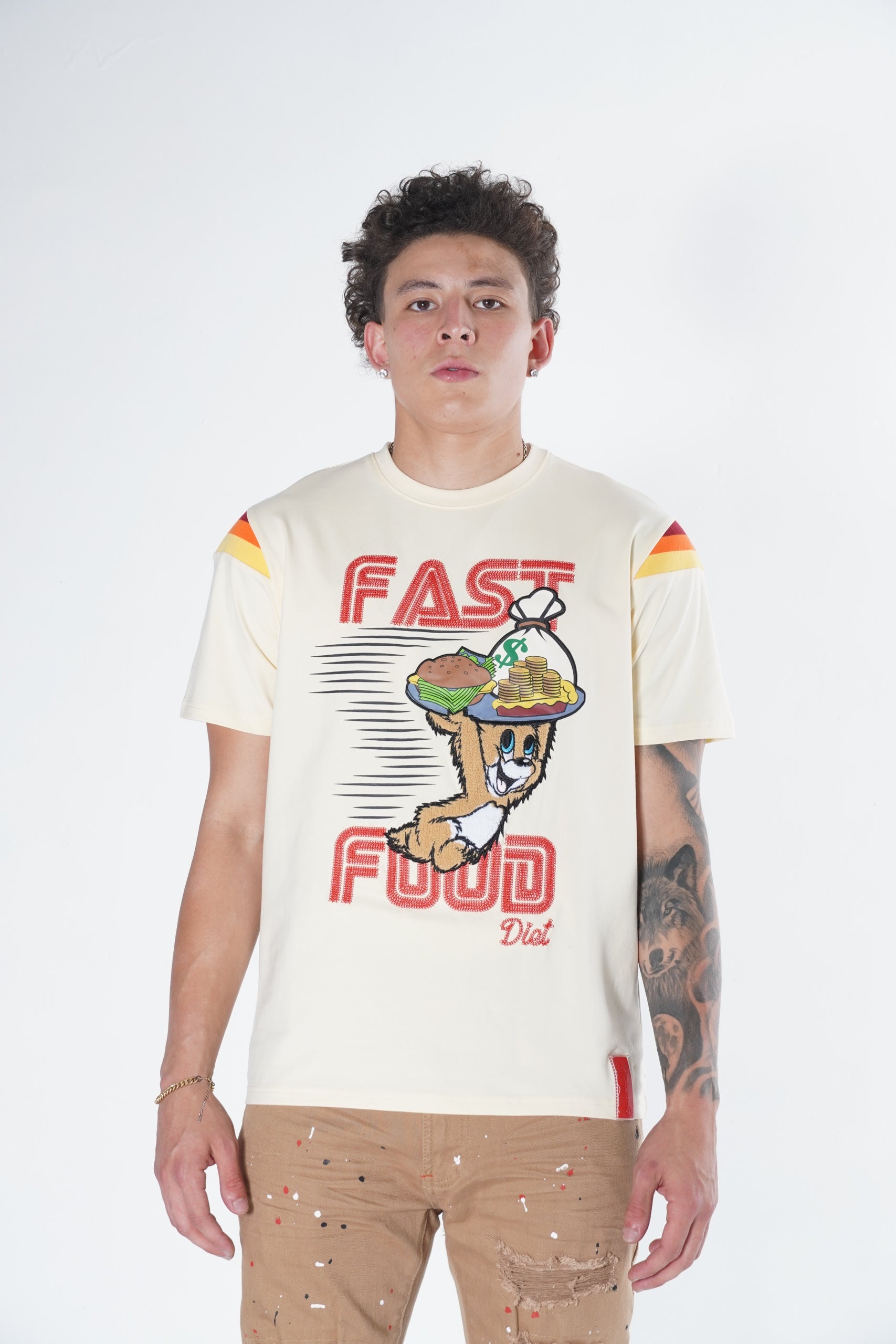Makobi F121 Fast Food Tee in Natural, view 3