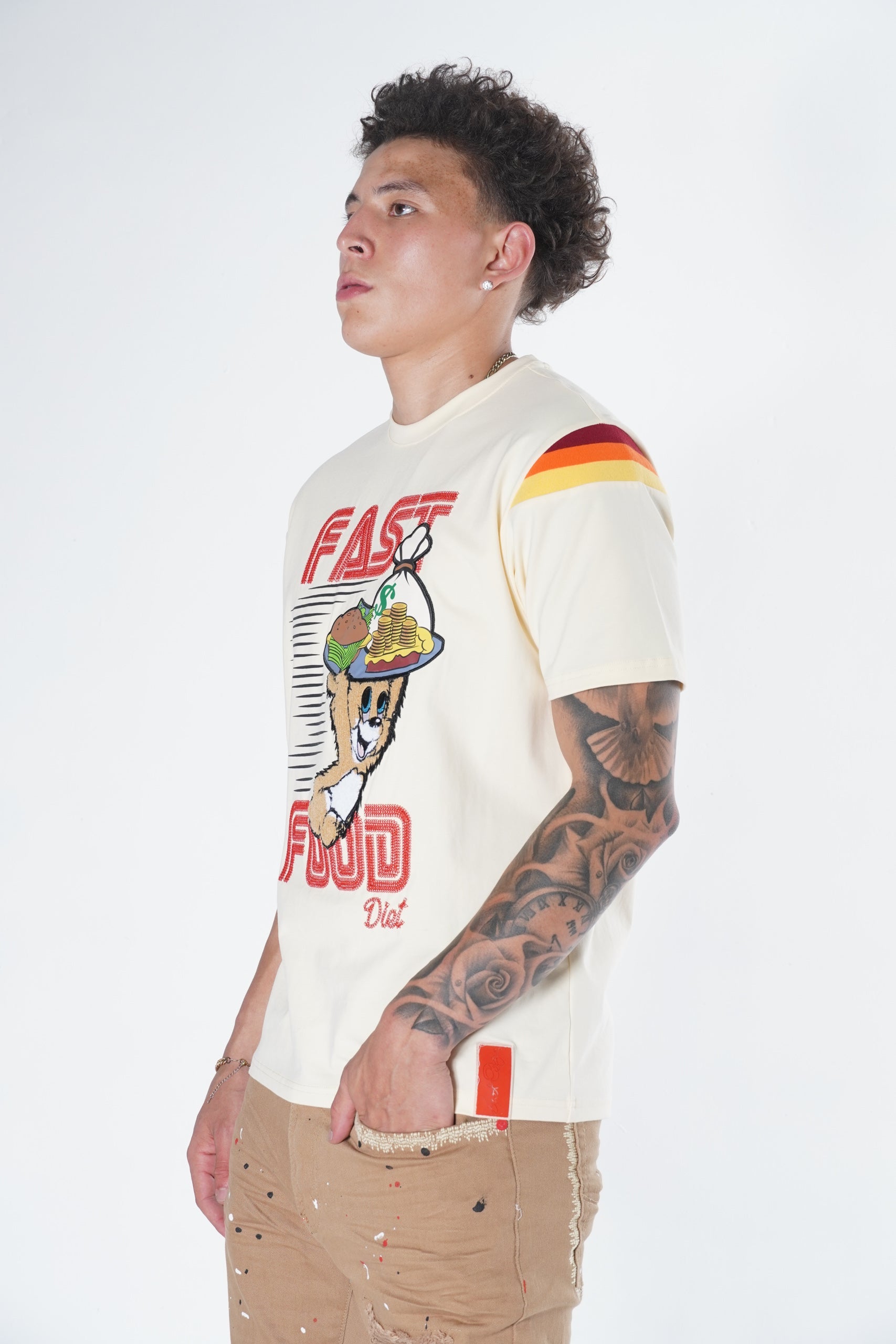 Makobi F121 Fast Food Tee in Natural, view 4