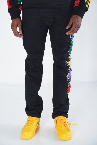 F1750 Frost Money Dance Denim Jeans - Black/Black
