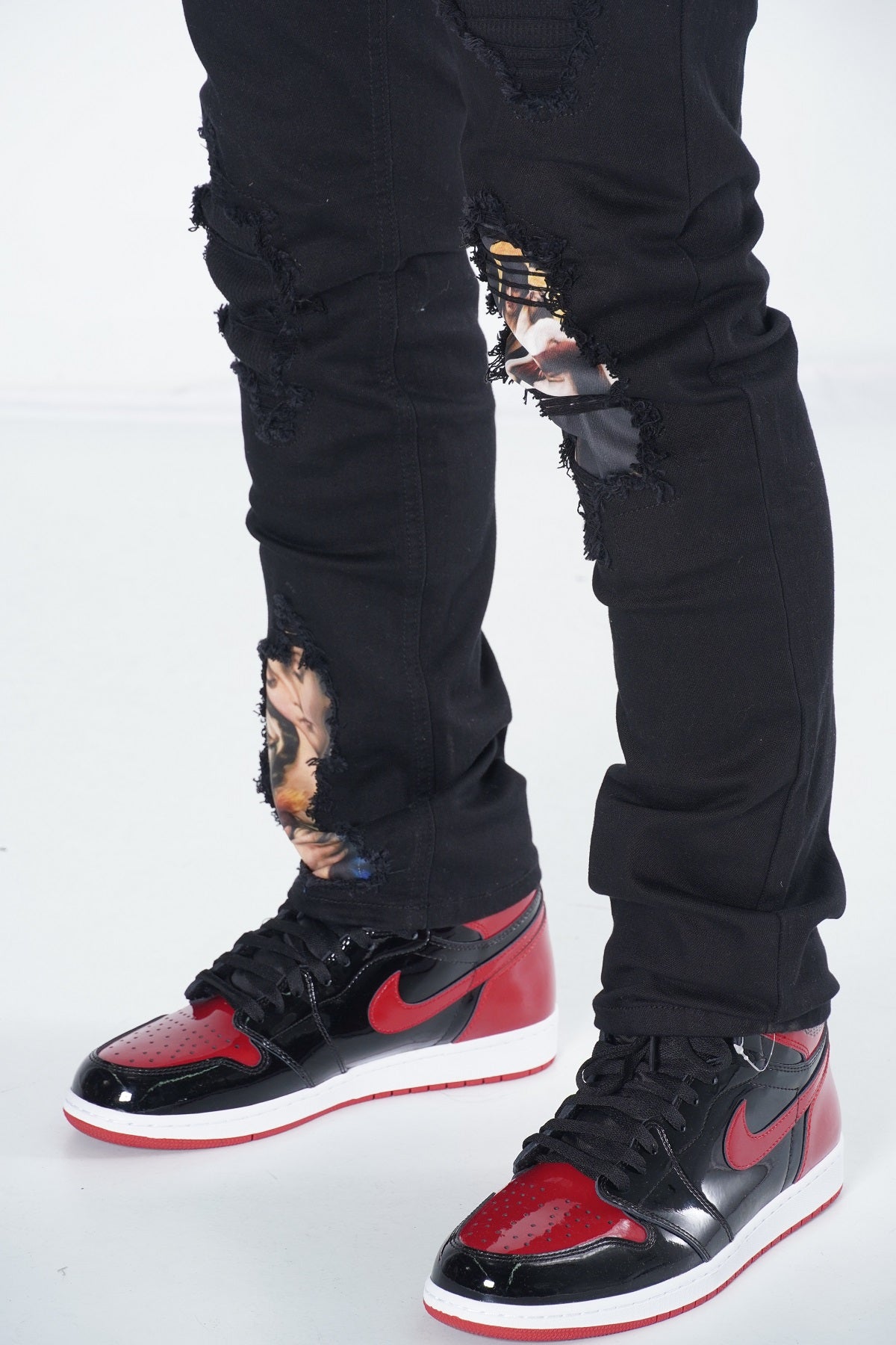 Makobi F1707 Frost Angel Denim Jeans in Black/Black, view 4
