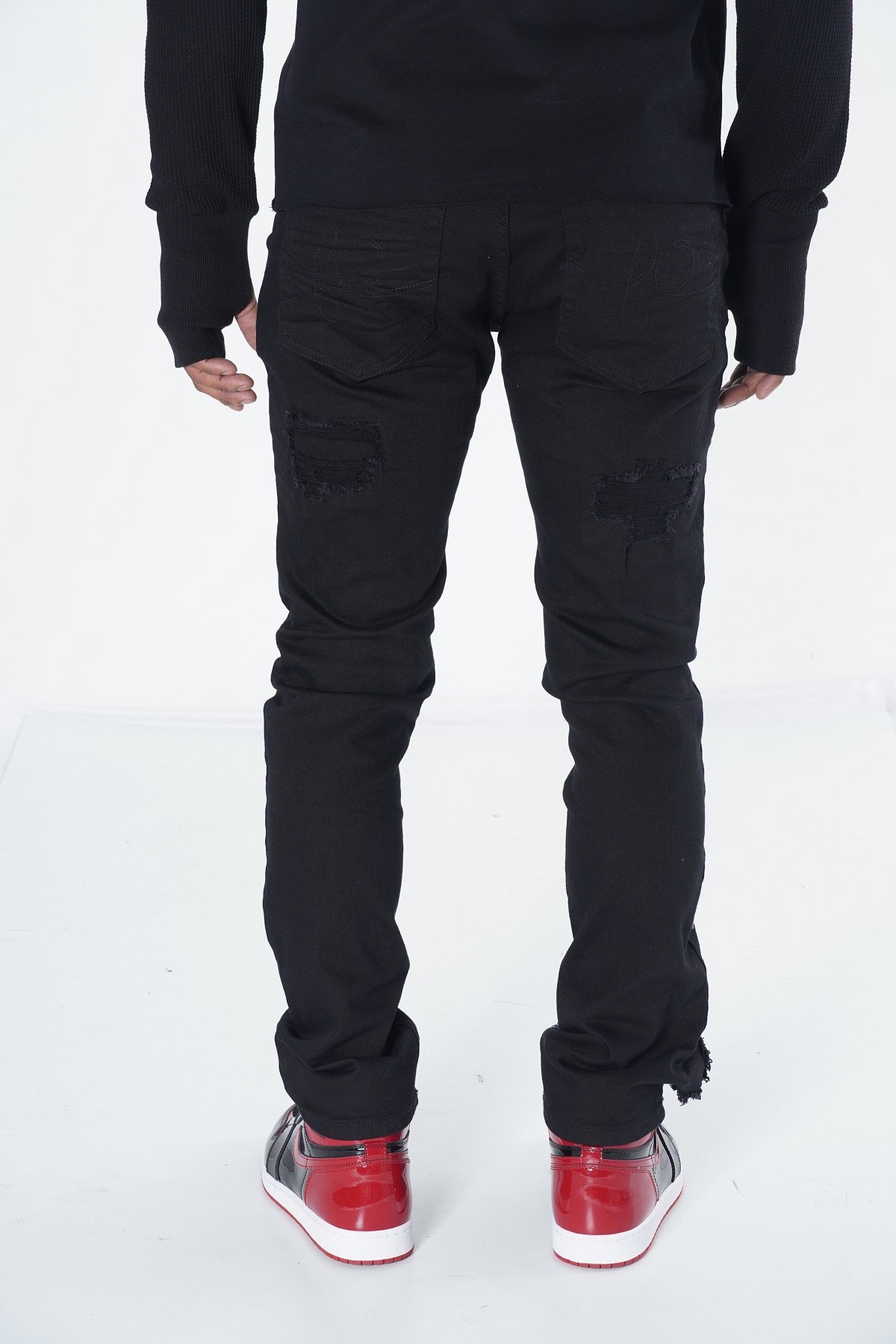 Makobi F1707 Frost Angel Denim Jeans in Black/Black, view 5