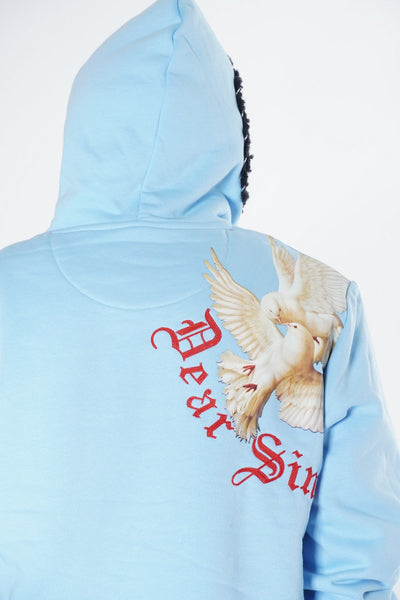 F5107 Frost Angel Pullover Hoodie - آبی