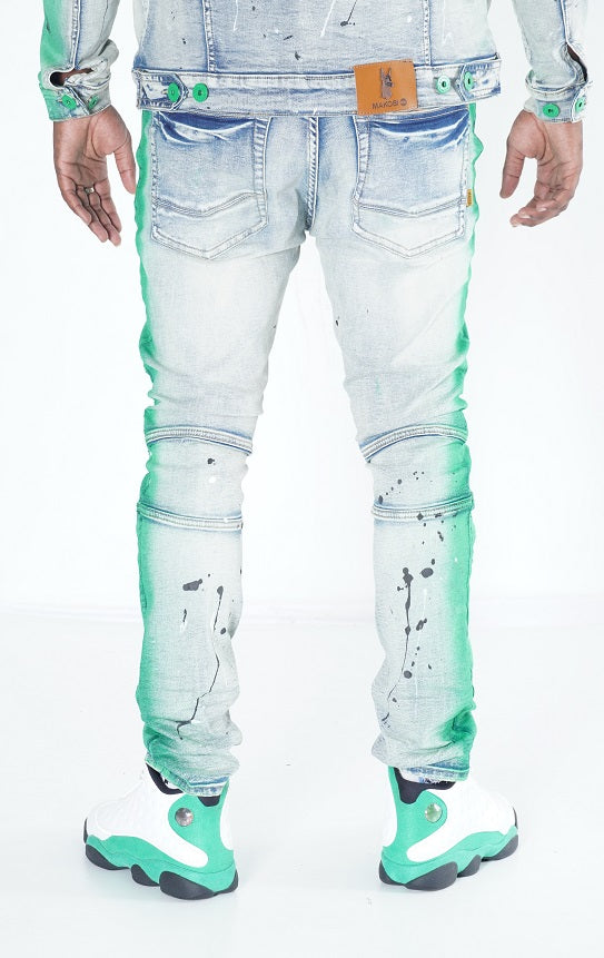 M1938 Paint Stroke Shredded Denim Jeans - Dirt Wash