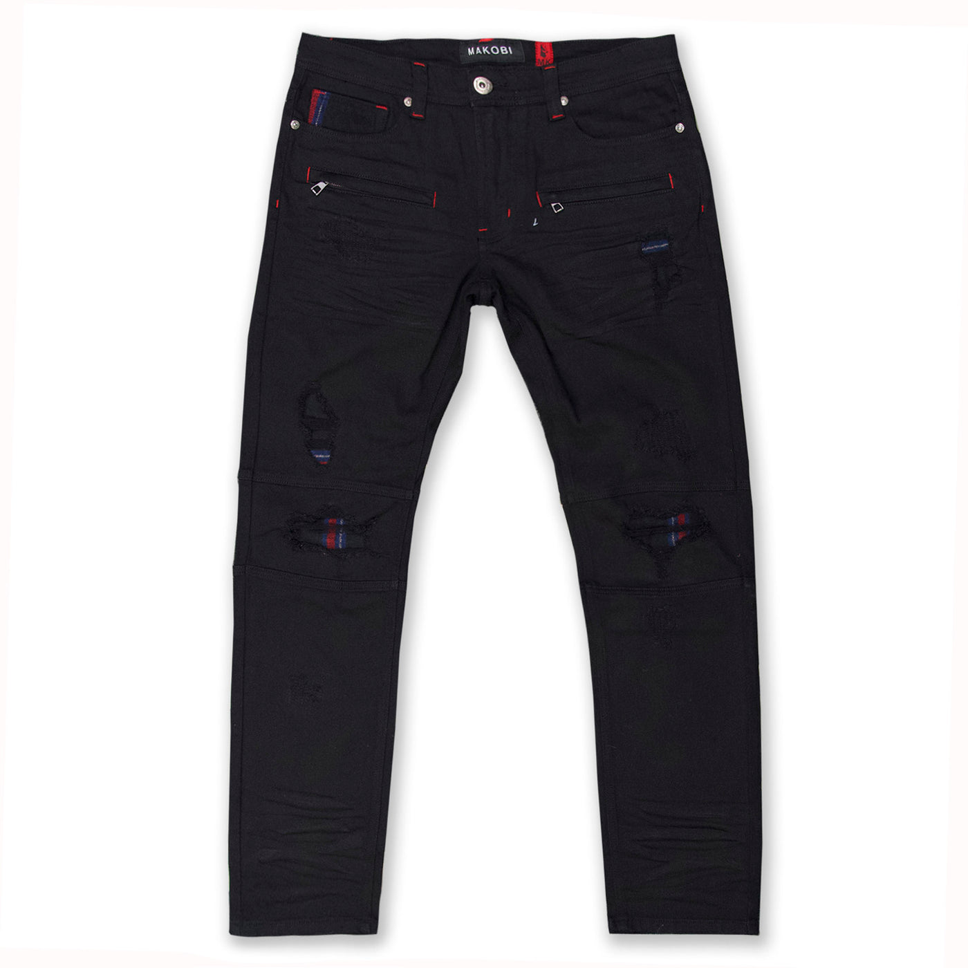 M1768 Makobi Malachy Jeans w/ Contrast Underlay - Black