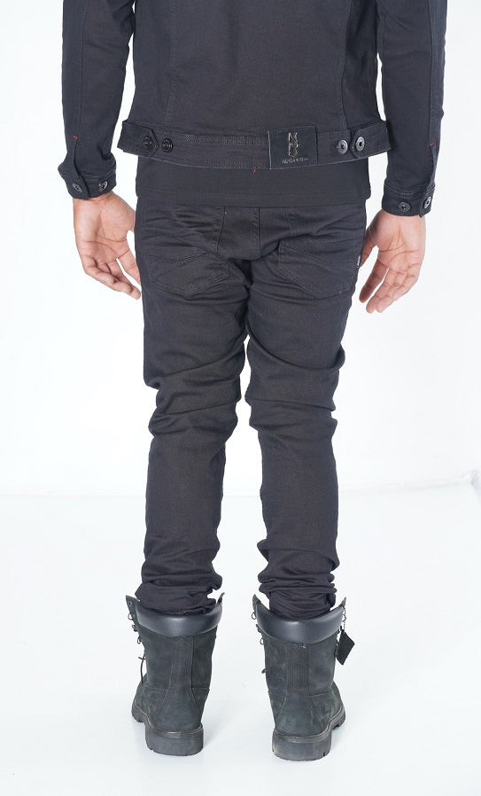 Makobi M1926 in Makobi Core Denim Biker Jeans - Jet Black, view 3