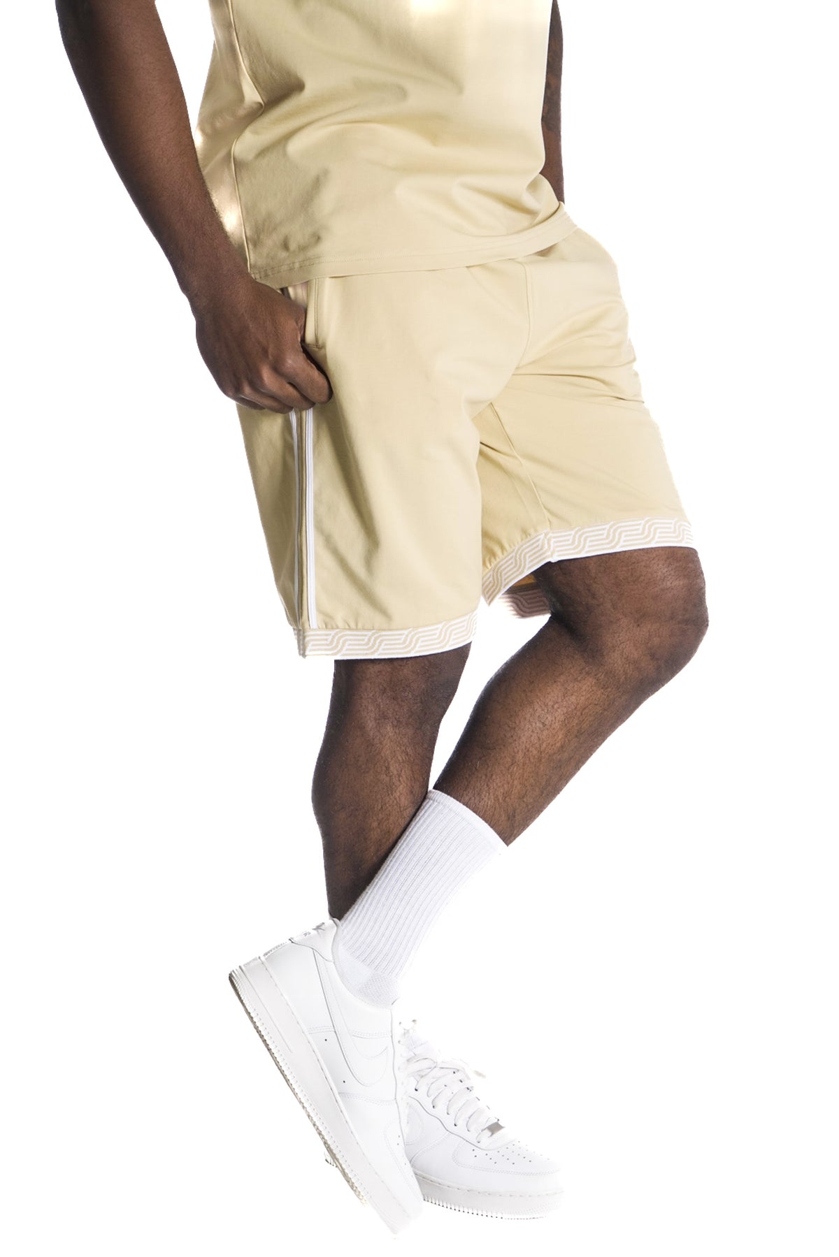 Makobi M775 Makobi Luciano Shorts in Khaki, view 2