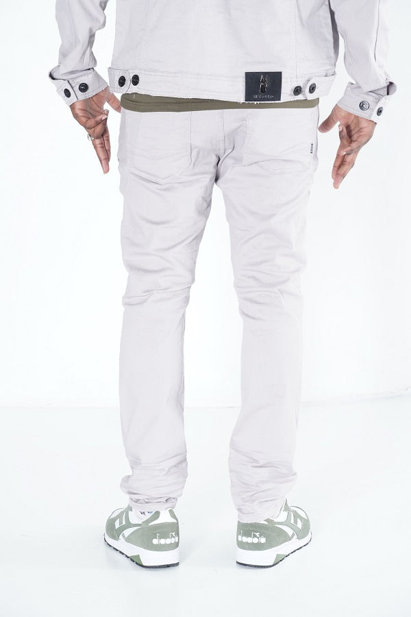Makobi M1926 in Makobi Core Denim Biker Jeans - Light Gray, view 3