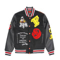 Makobi F1021 "SAINTS" Wool Varsity Jacket in Black