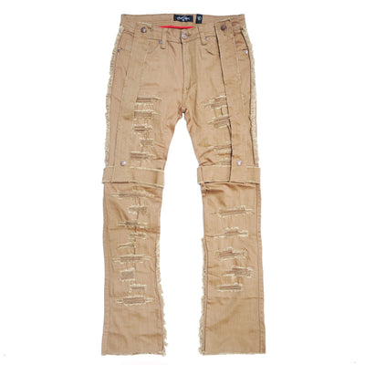 F1741 Frost Stack Jeans with Straps - Khaki