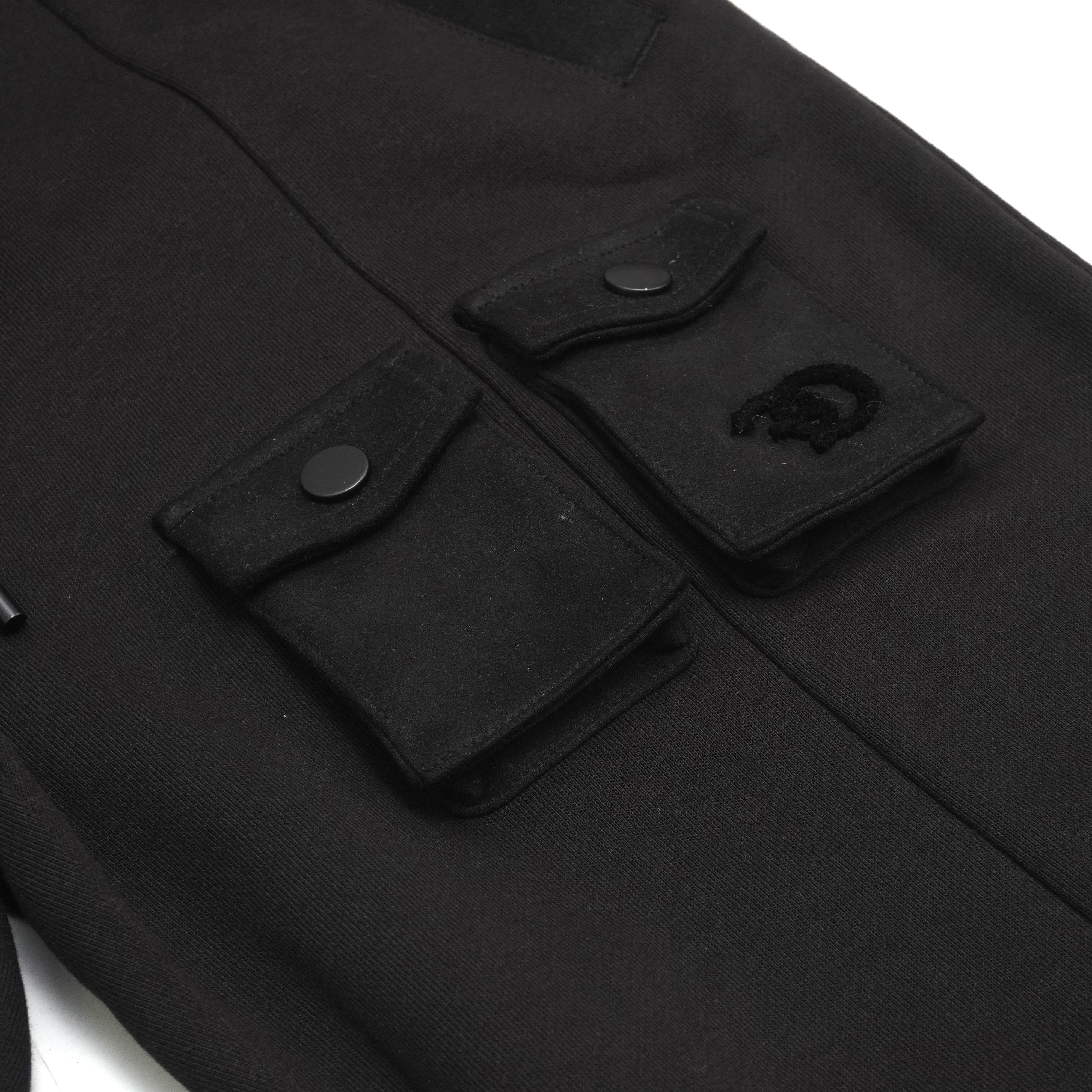 Makobi F677 Frost Essential Fleece Shorts in Black, view 3