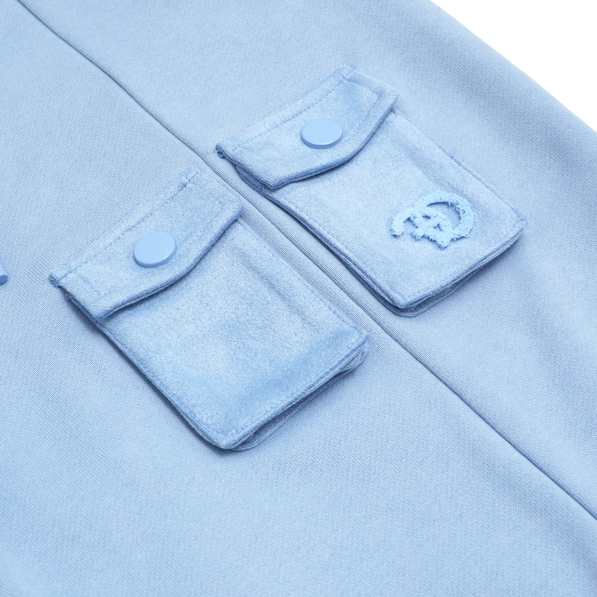 Makobi F677 Frost Essential Fleece Shorts in Blue, view 3