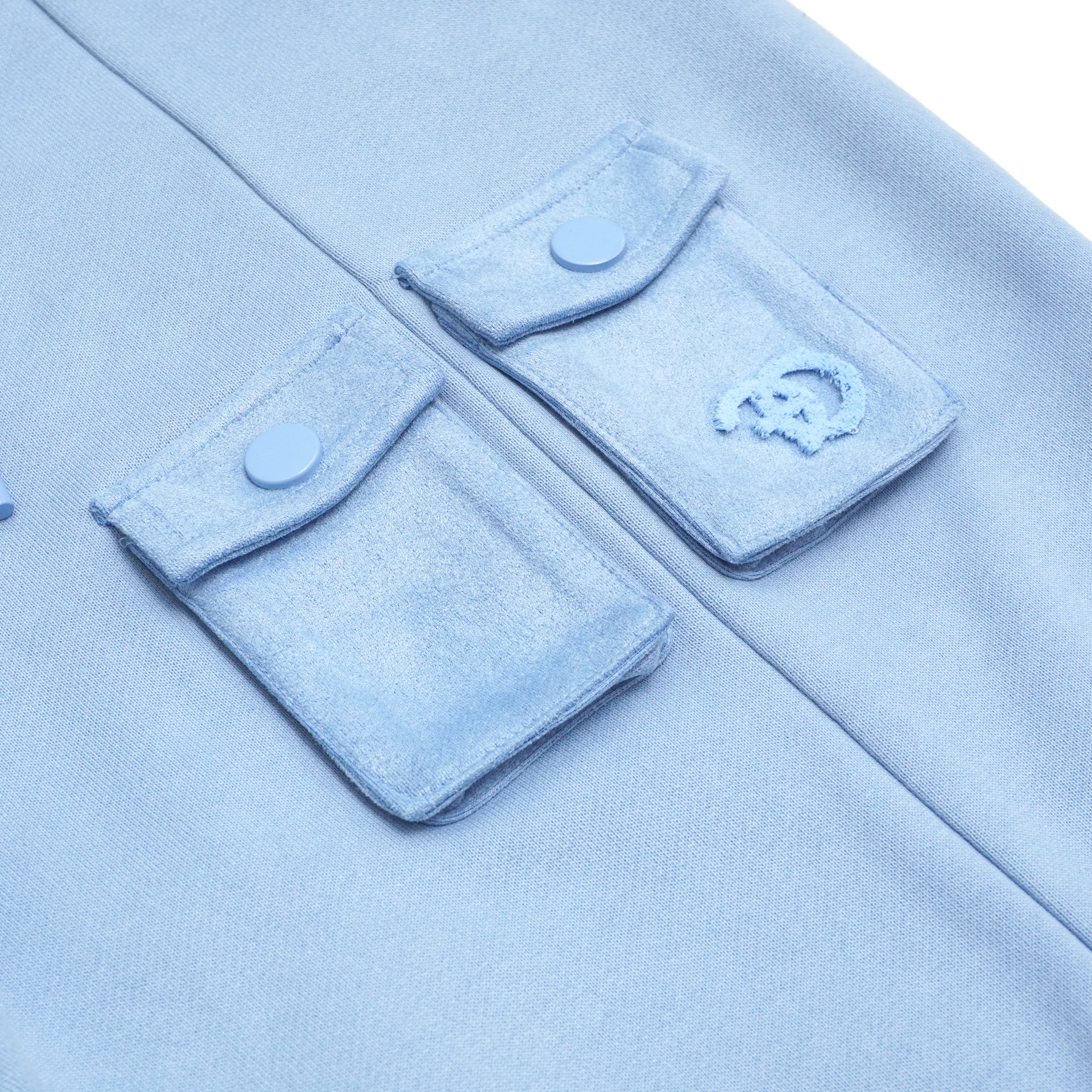 Makobi F677 Frost Essential Fleece Shorts in Blue, view 3