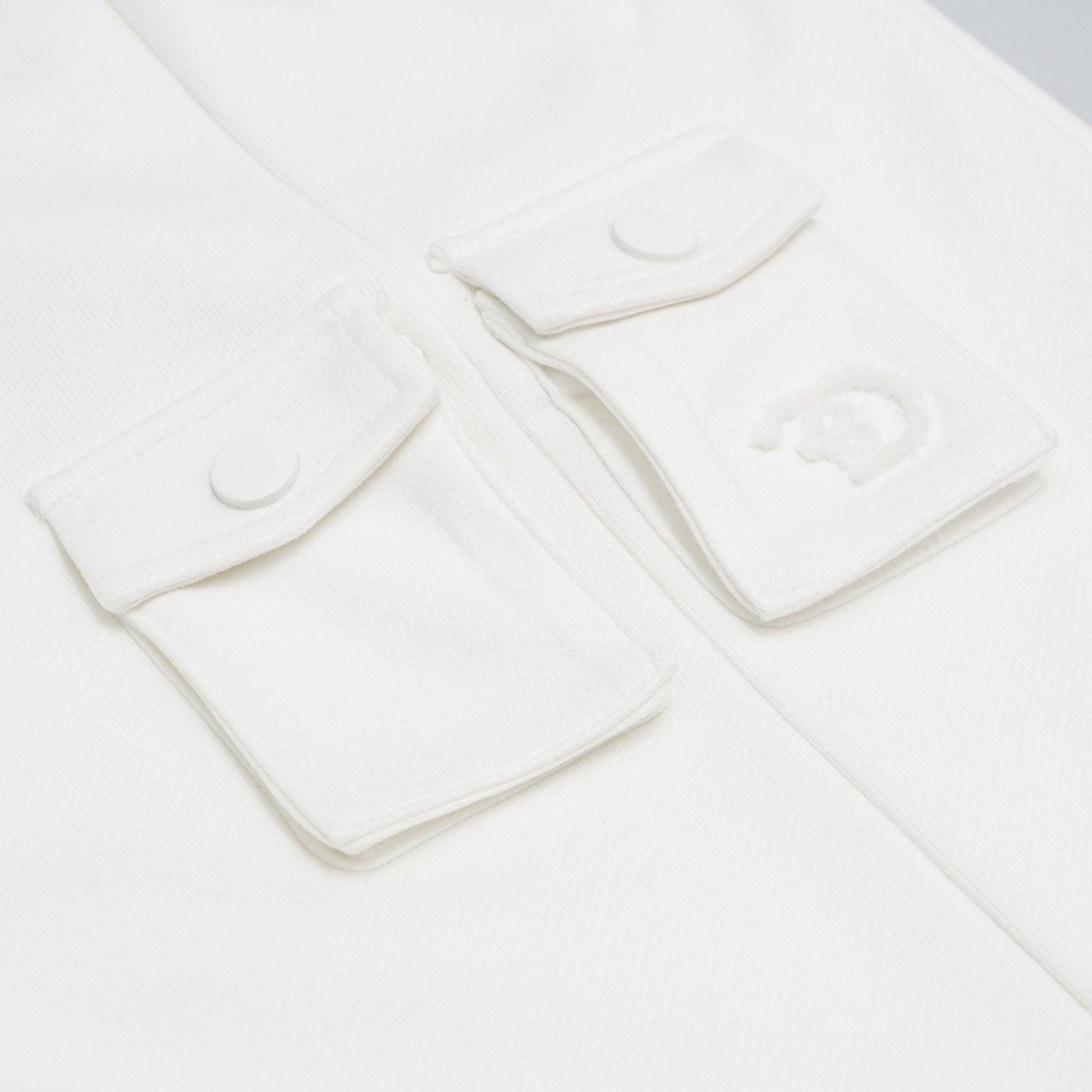 Makobi F677 Frost Essential Fleece Shorts in White, view 4