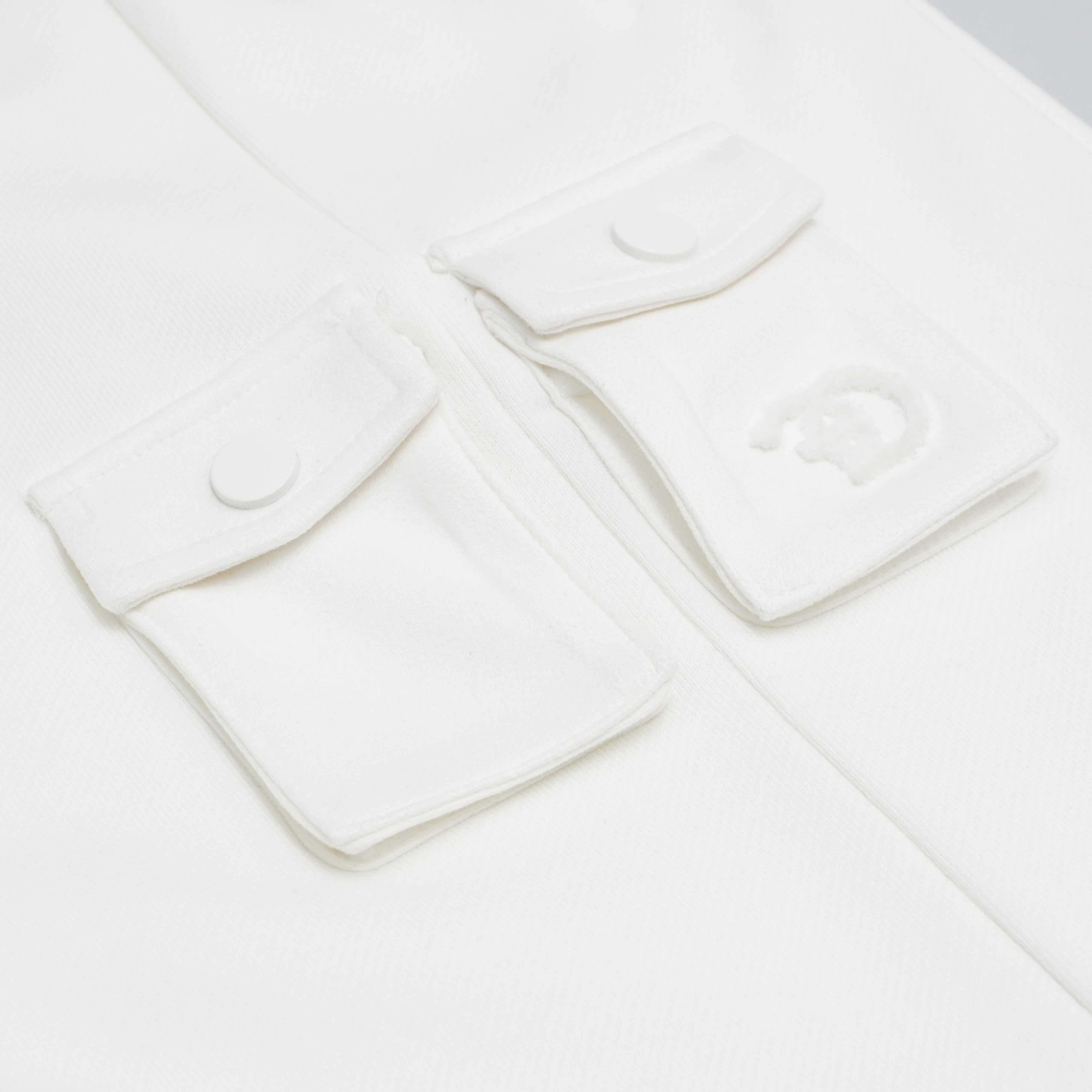 Makobi F677 Frost Essential Fleece Shorts in White, view 4
