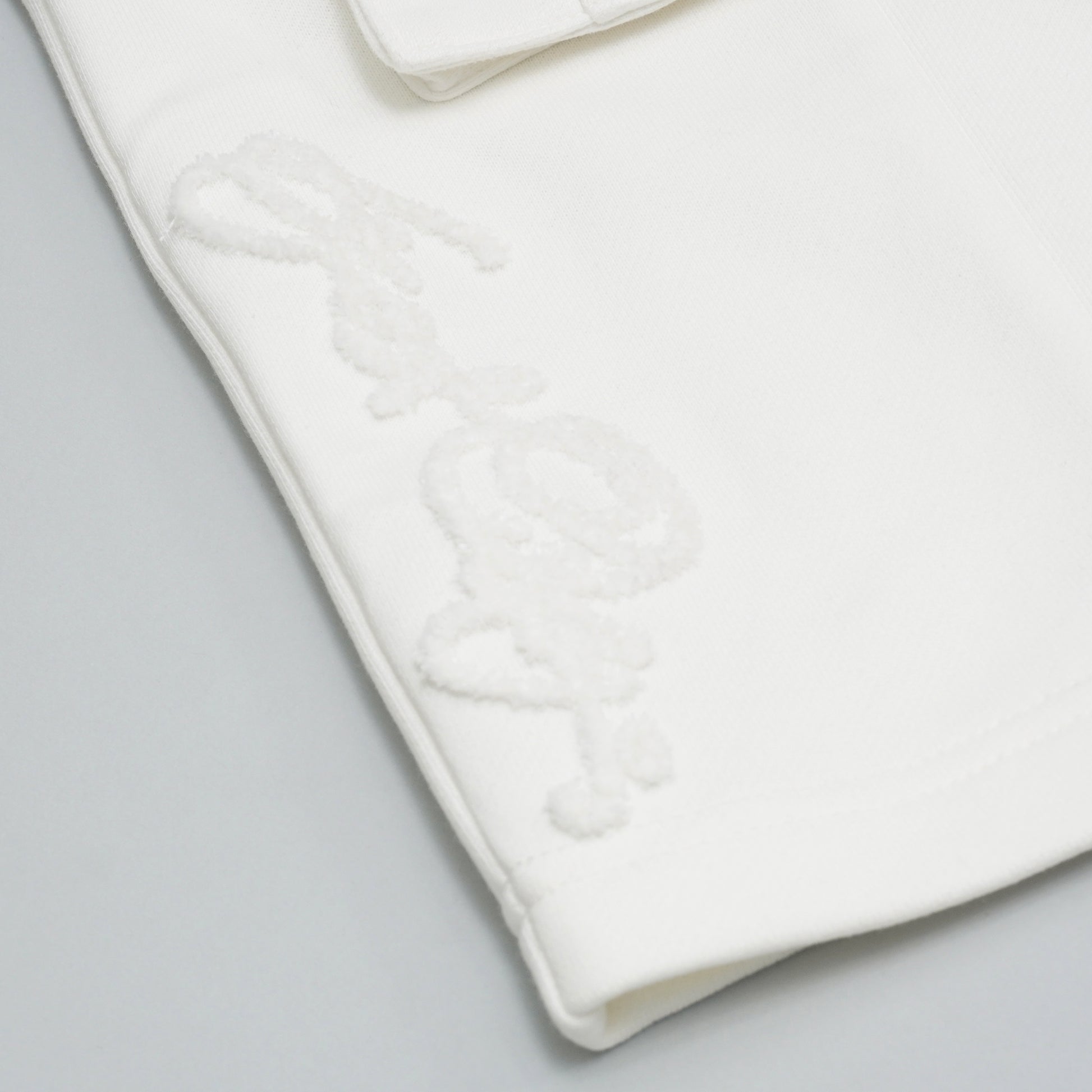 Makobi F677 Frost Essential Fleece Shorts in White, view 2