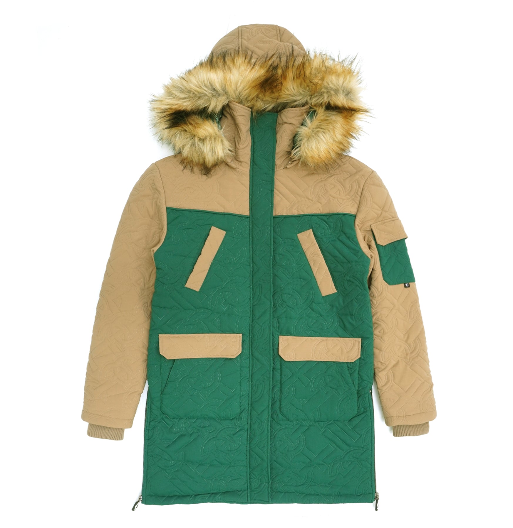F7700 Apollo Long Quilted Jacket - Alawọ ewe