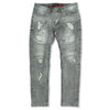 M1786 Makobi Prado Biker Jeans with Rip & Repair - Gray