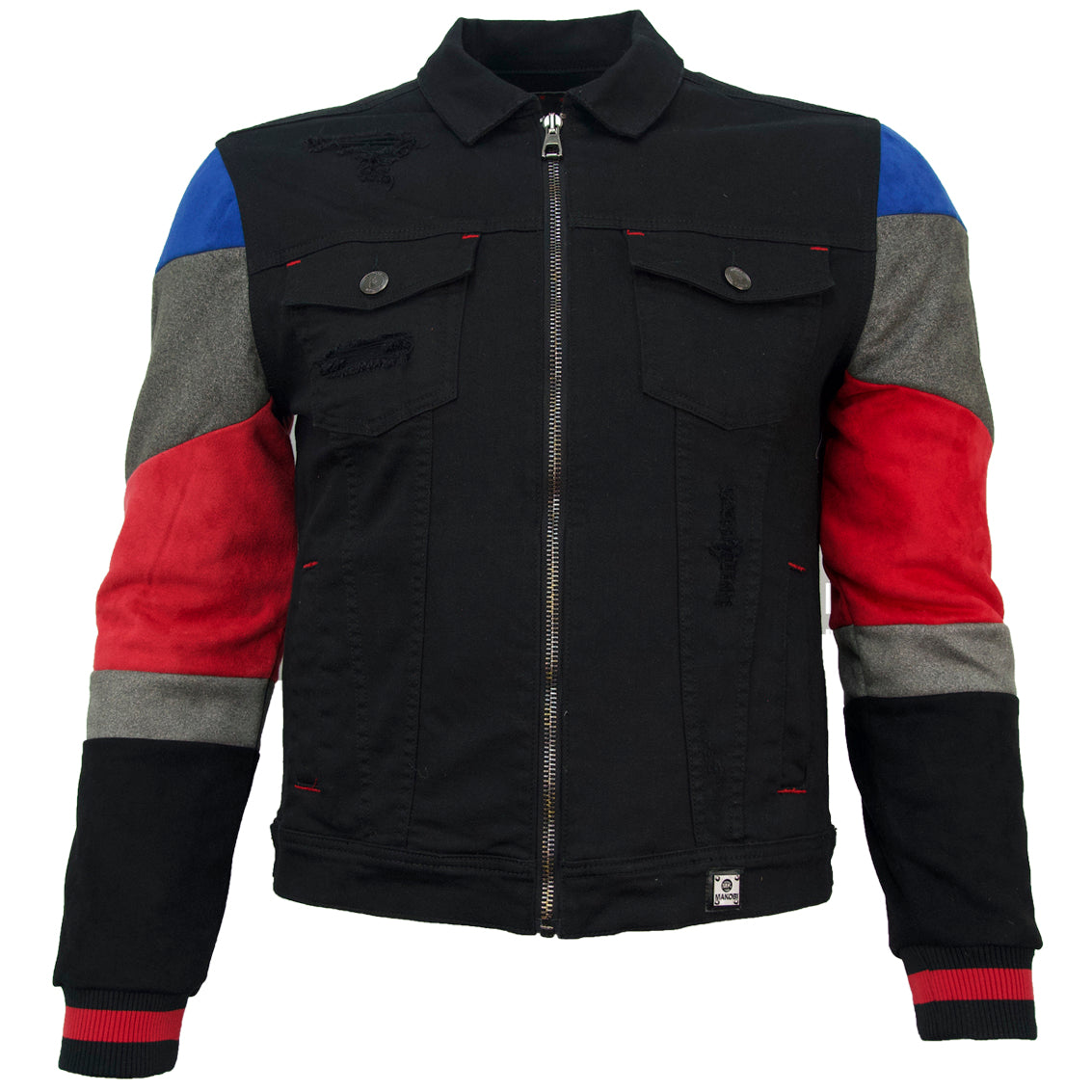 Makobi M1010 Makobi Ultra Suede Denim Jacket in Black