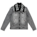 Makobi M1062 Denim Jacket W/ Sherpa Collar in Gray