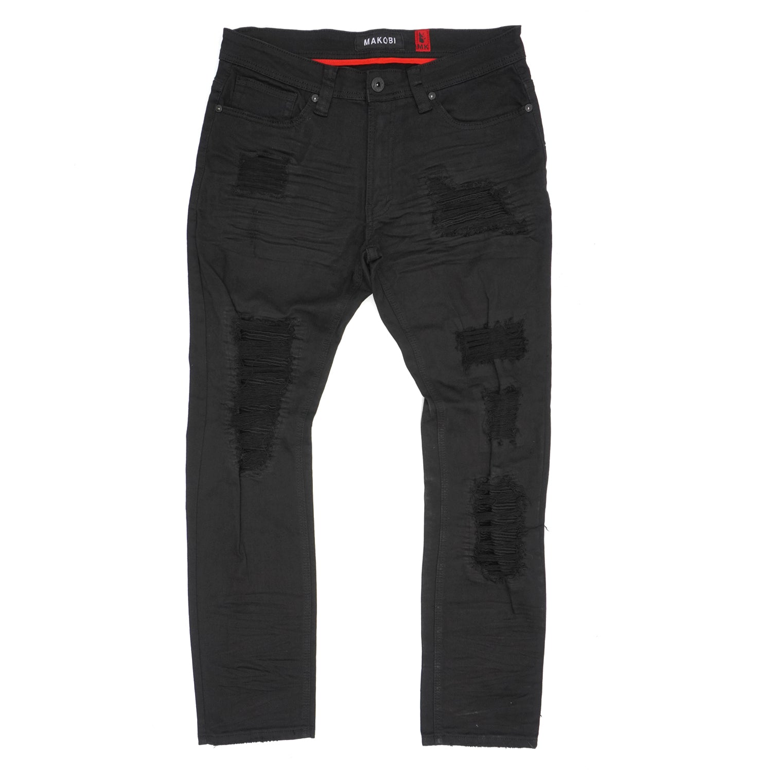 Makobi M1780 Pensacola Shredded Jeans -Black/Black