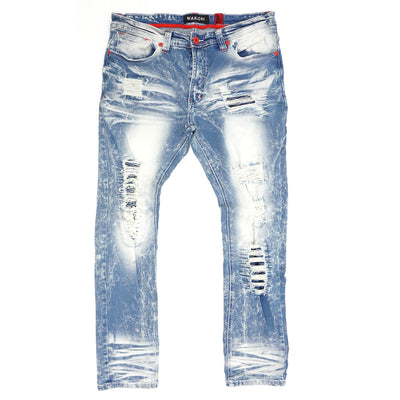 M1780 Pensacola  Shredded Jeans  - Light wash