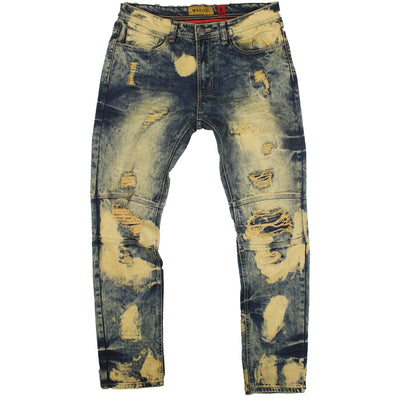 M1784 Makobi Shredded Denim Jeans - Vintage Wash