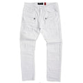 Makobi M1786 Makobi Prado Biker Jeans with Rip & Repair in White