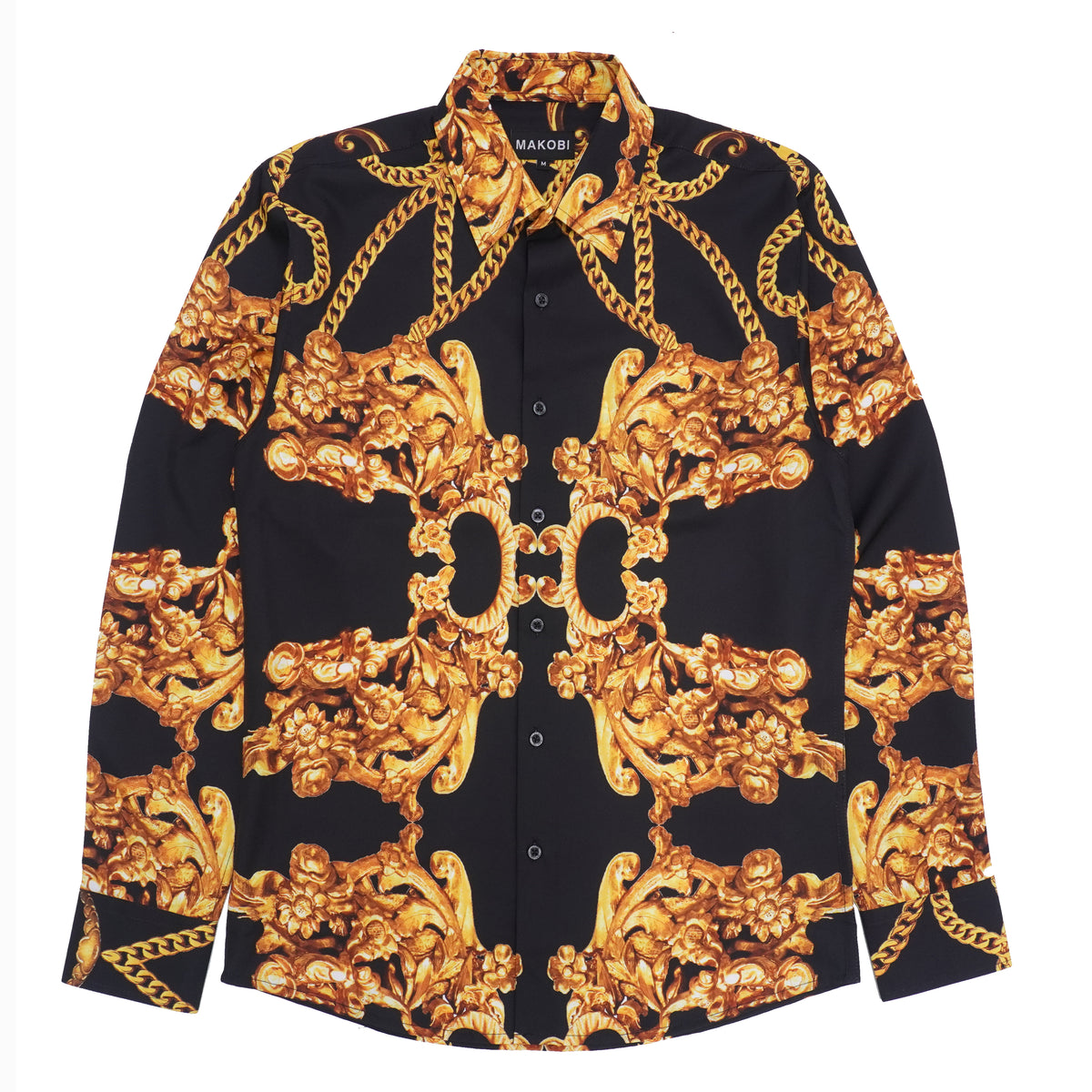 M1828 Accardo Printed Shirt - Black