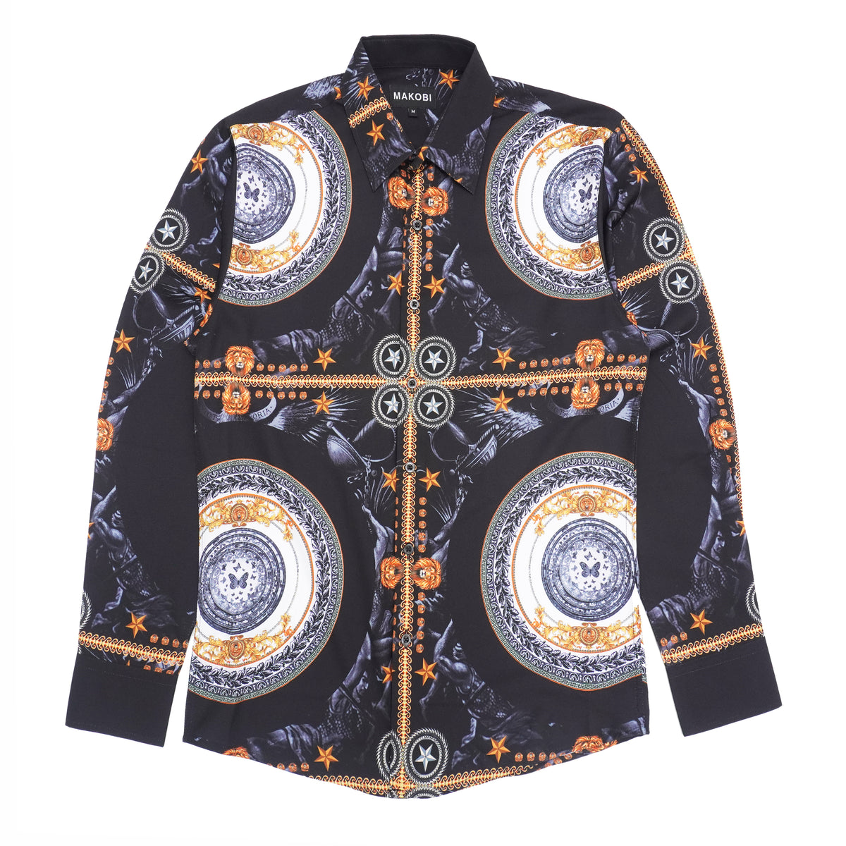 Makobi M1831 Barbato Printed Shirt in Black