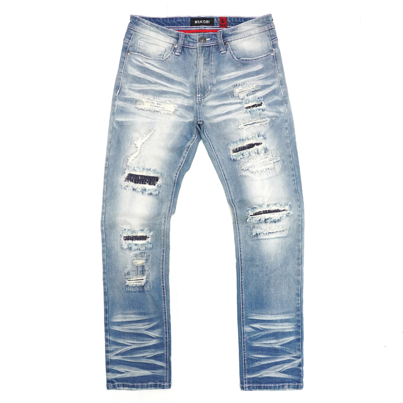 M1903 Montego Jeans w/ Underlay - Light Wash – Makobi Jeans USA