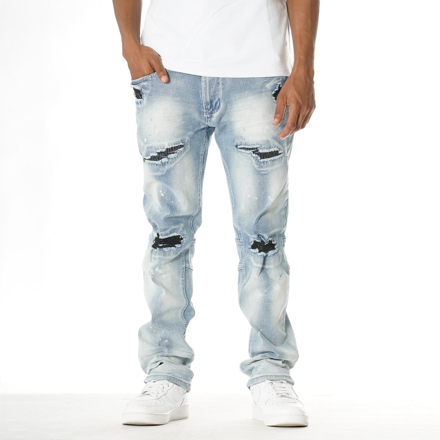 M1911 Rona Shredded Jeans - Light Wash