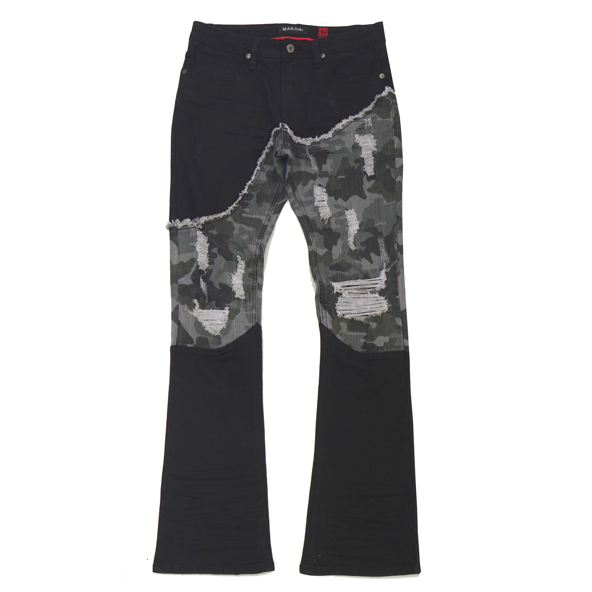 Makobi M1919 Costello Stack Jeans in Black
