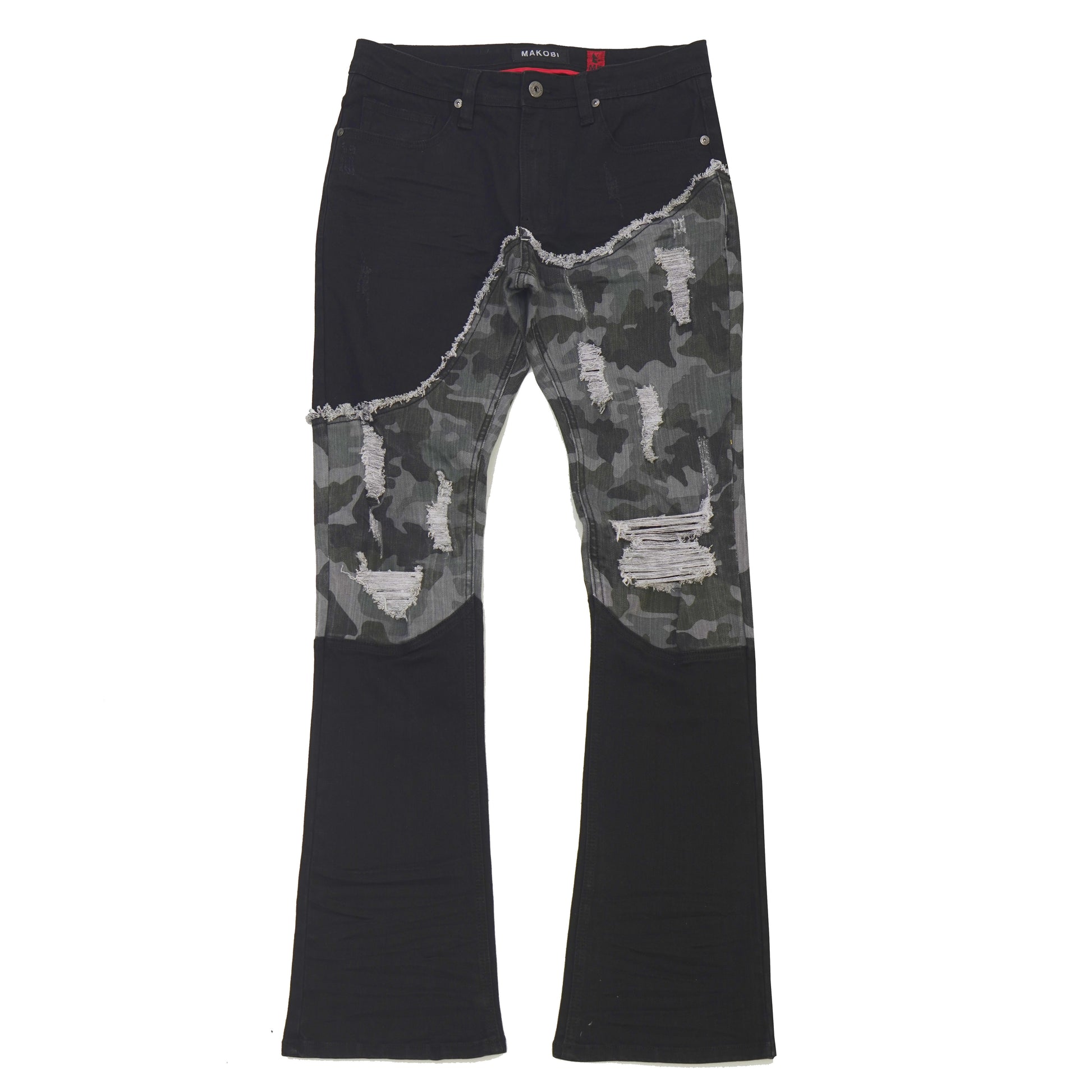 Makobi M1919 Costello Stack Jeans in Black