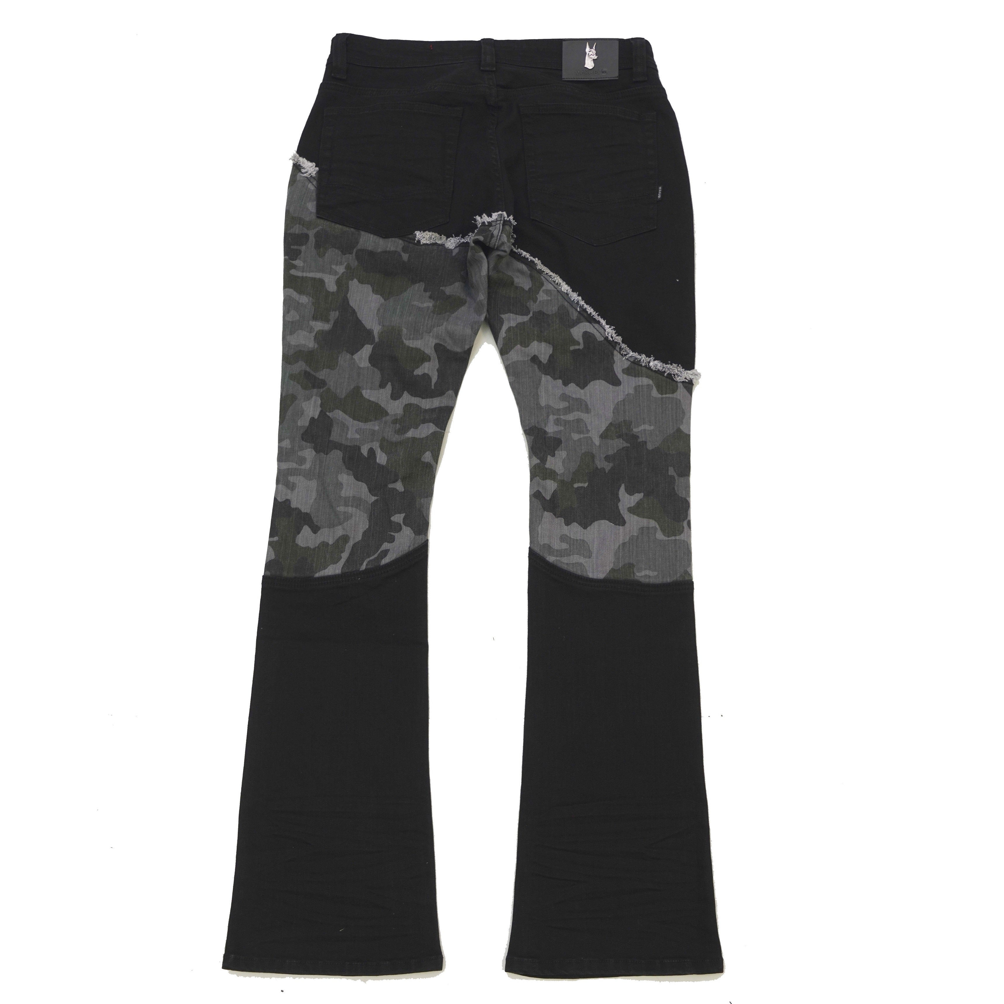 Makobi M1919 Costello Stack Jeans in Black, view 7