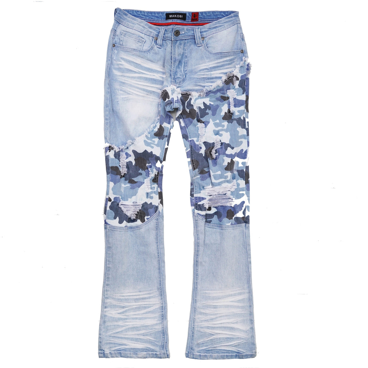 Makobi M1919 Costello Stack Jeans in Light Wash
