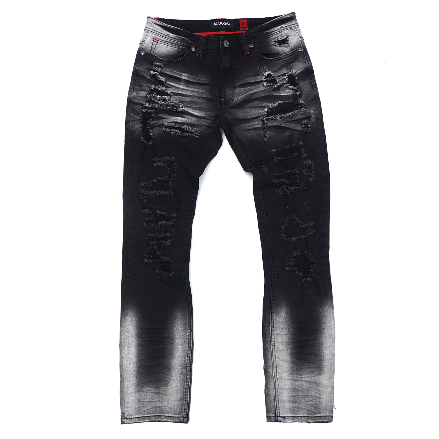 M1928 All Over Shredded Jeans - Black Wash