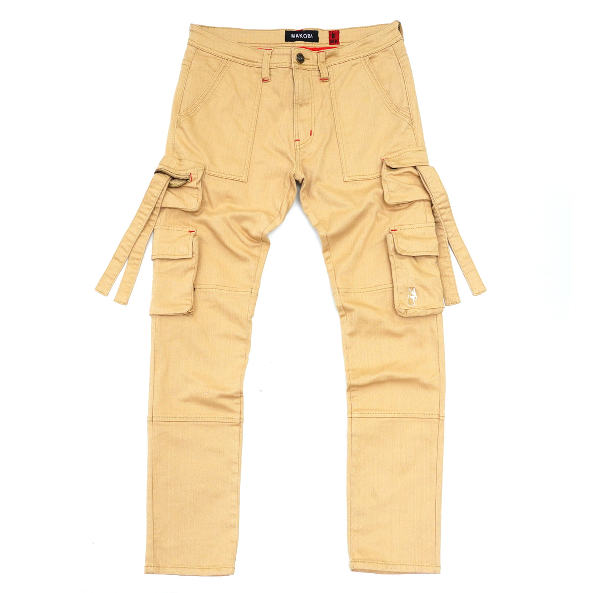 Makobi M1930 Aries Cargo Denim Jeans in Khaki, view 2