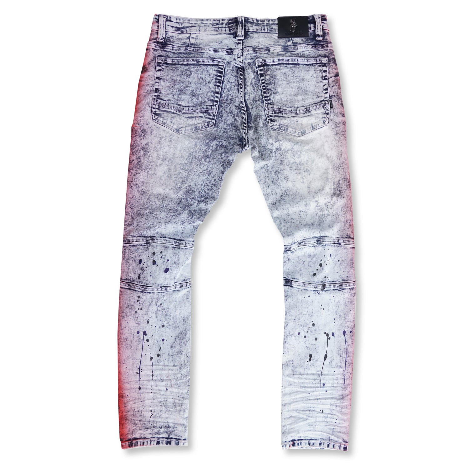M1938 Paint Stroke Shredded Denim Jeans - Light Wash