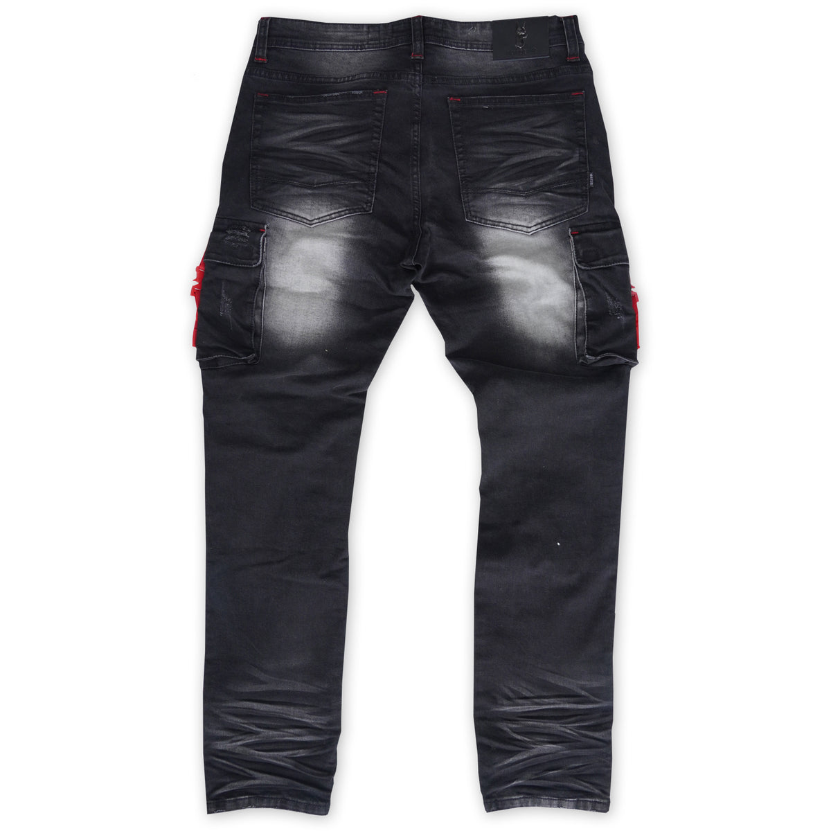 Makobi M1939 Railay Biker Jeans w/ Side Pockets in Black Wash, view 3