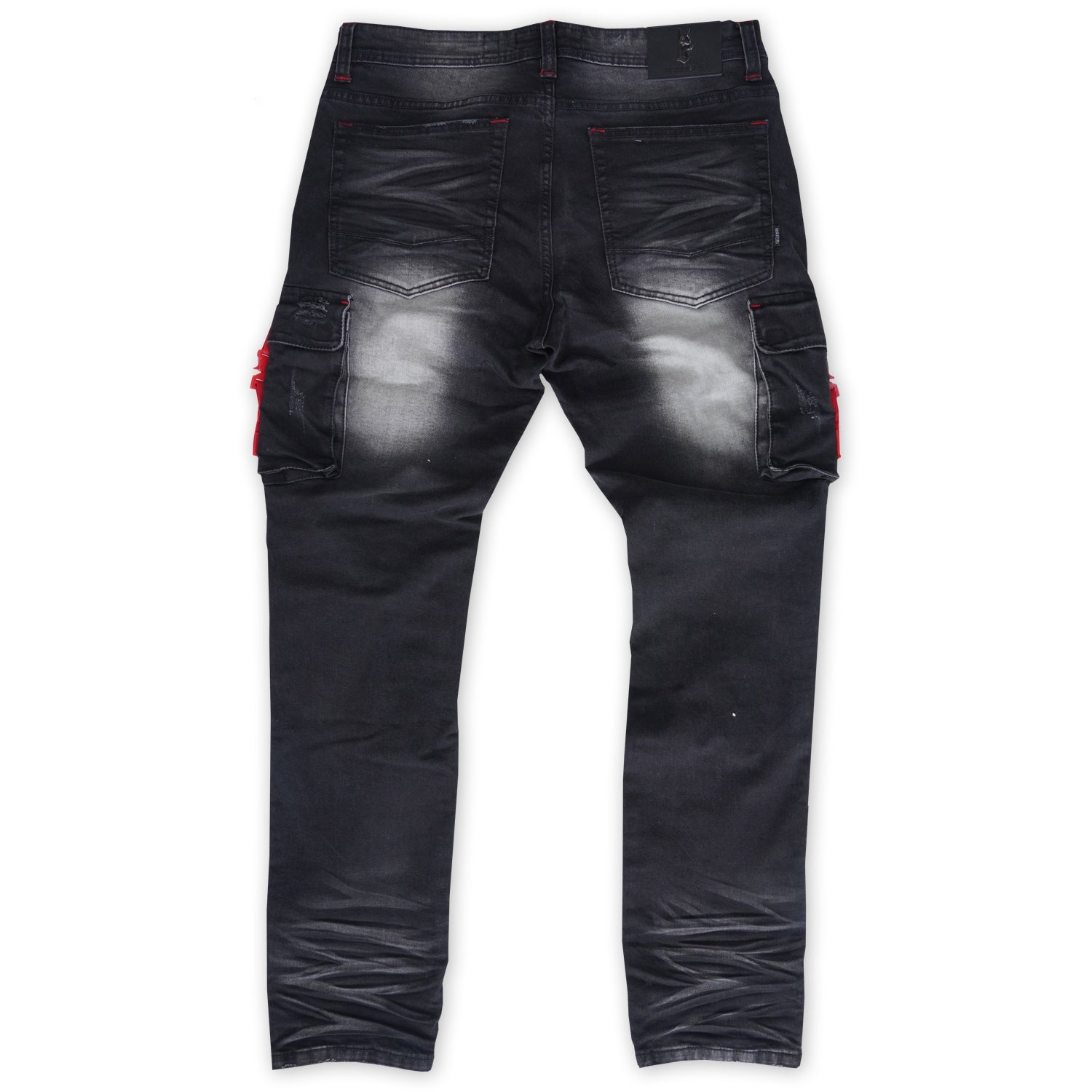 Makobi M1939 Railay Biker Jeans w/ Side Pockets in Black Wash, view 3