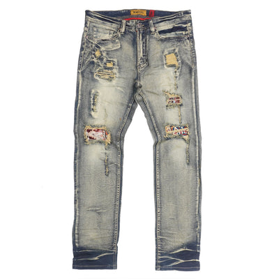 M1949 Gianni Jeans w/ Tapestry Underlay - Dirt