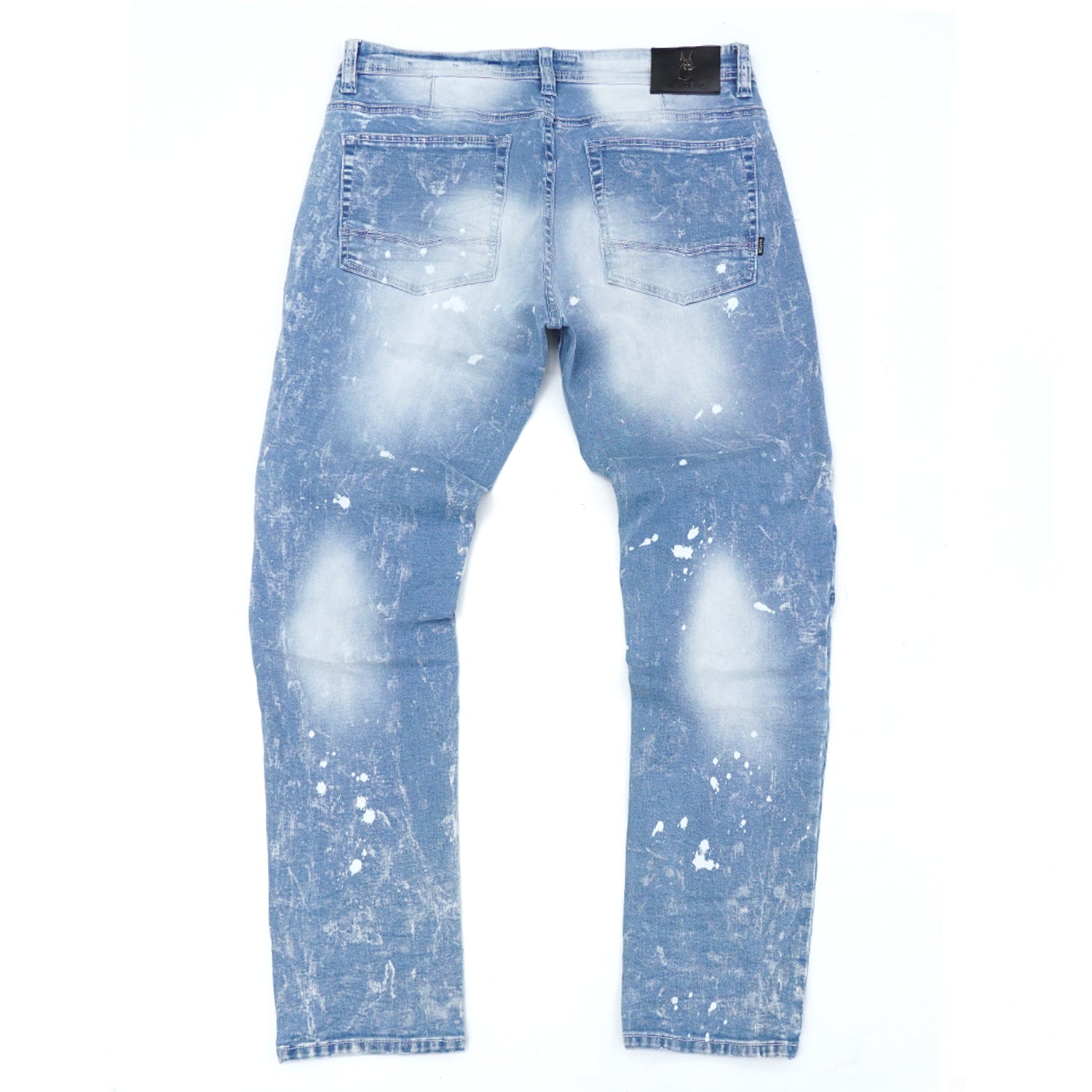 Makobi M1980 Cannon Shredded Denim Jeans in Light Wash, view 4