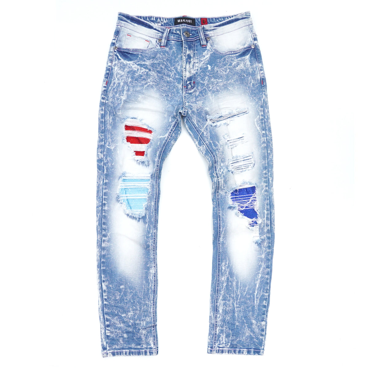 Makobi M1981 Go Gettas Denim Jeans in Light Wash, view 2