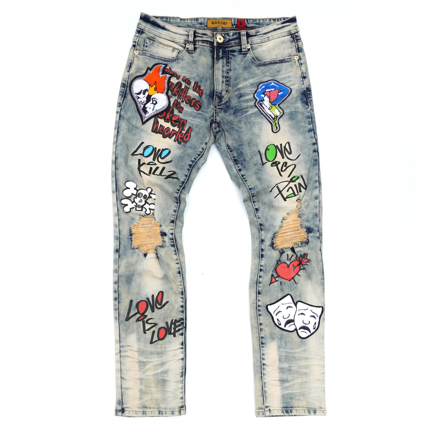 M1999 Love Kills Jeans - Dirt Wash – Makobi Jeans USA