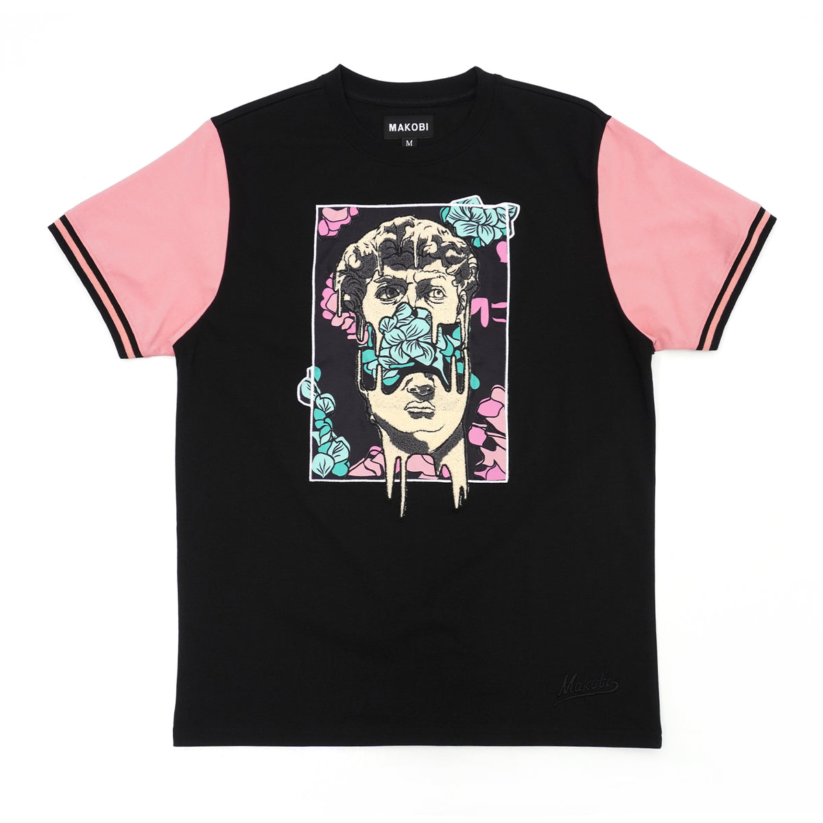 Makobi M267 David Tee in Black/Salmon