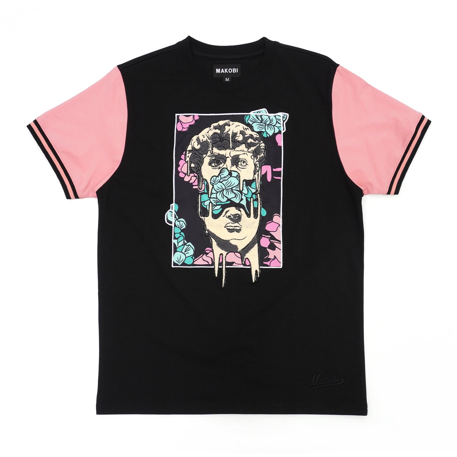Makobi M267 David Tee in Black/Salmon