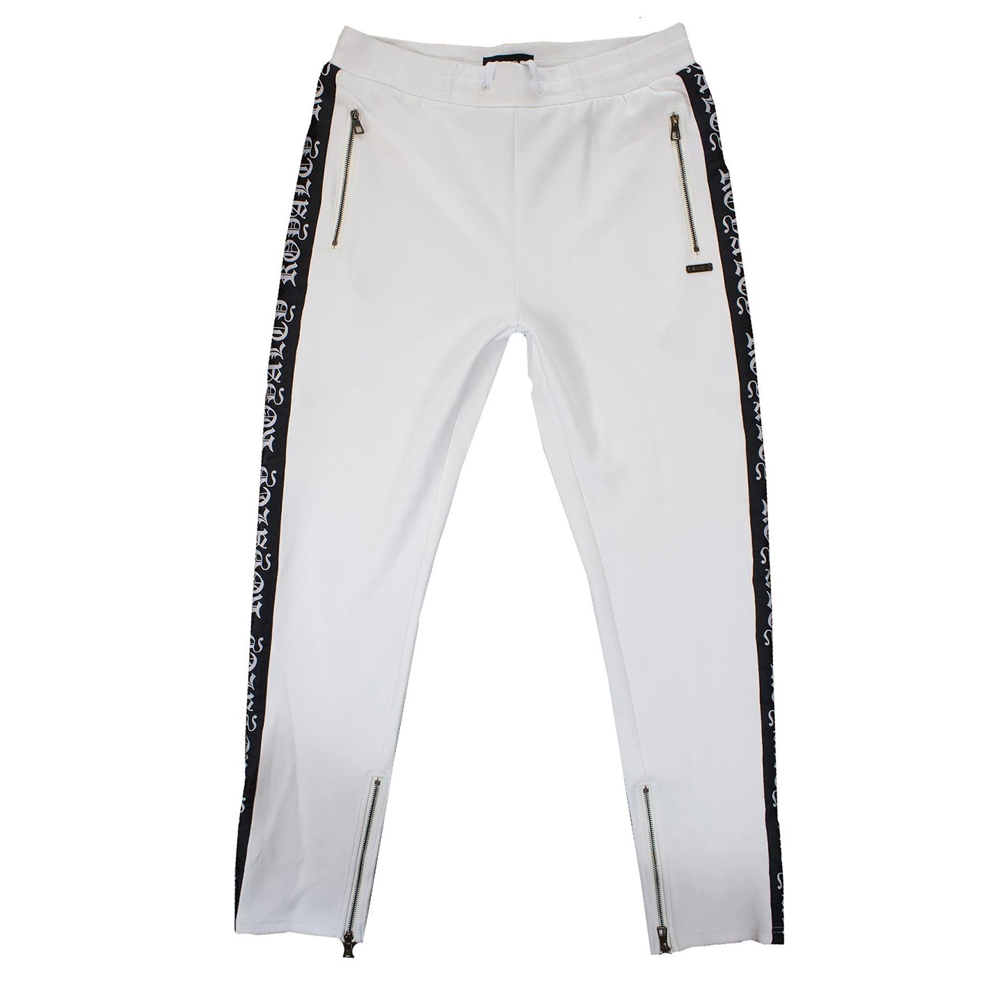 M2799 Makobi Royalty Track Pants - White/Black