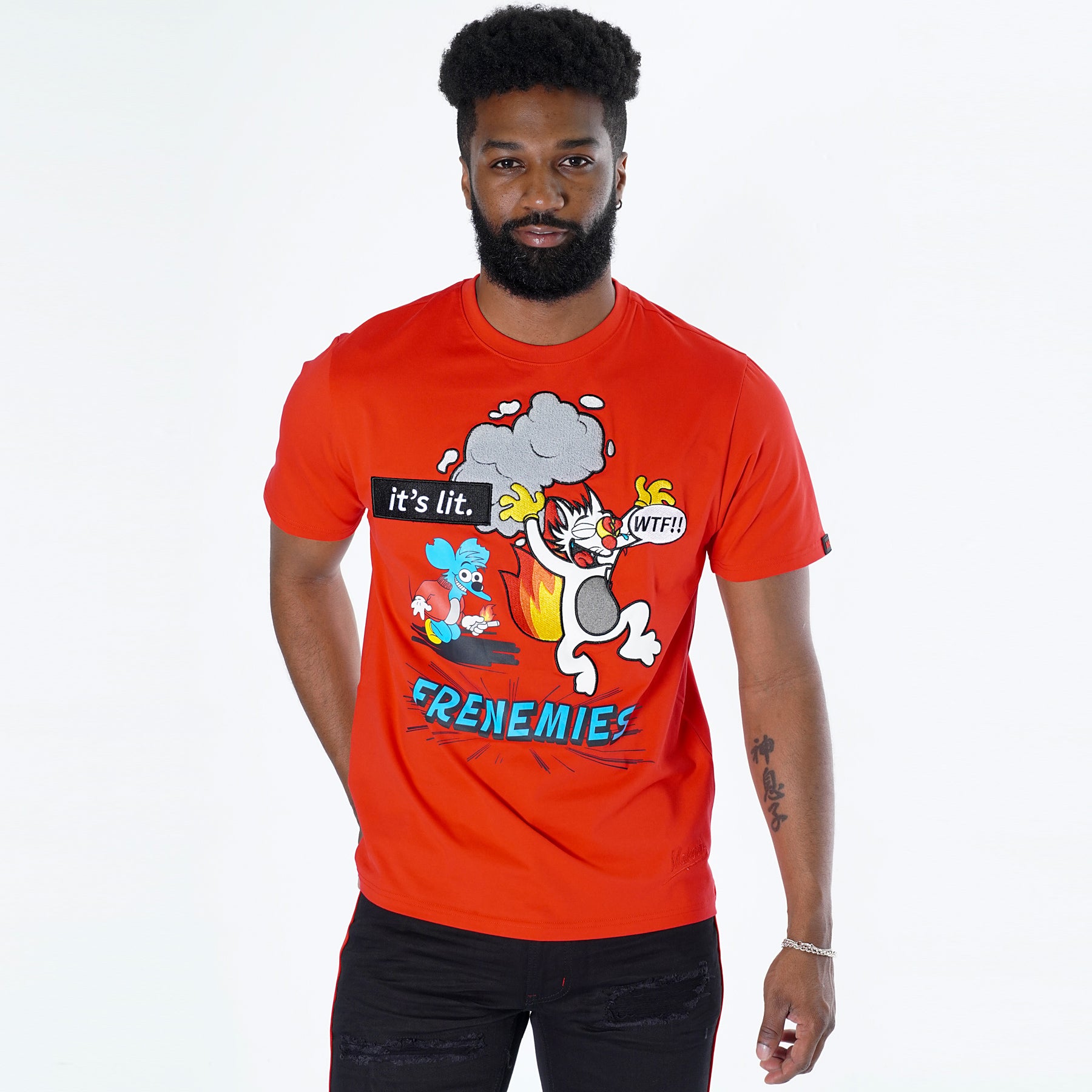 Makobi M293 Frenemies Tee in Red, view 2